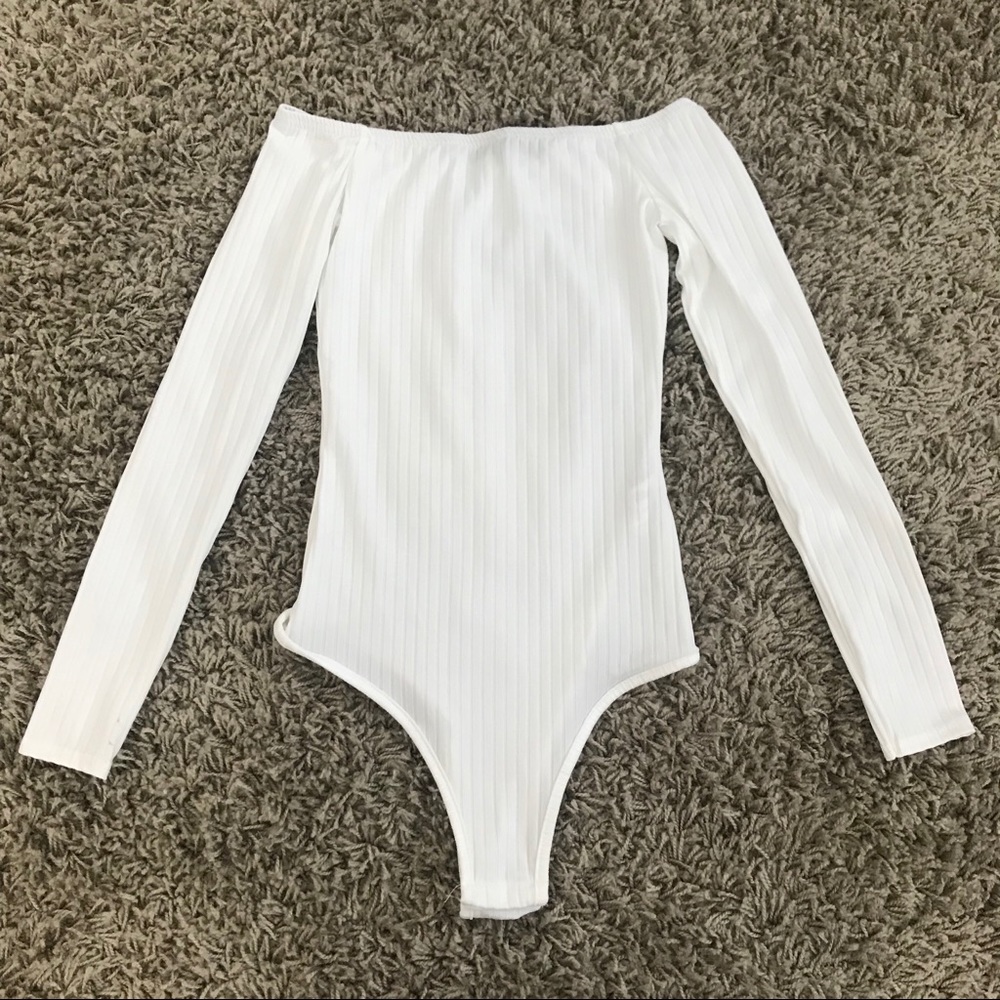 Off Shoulder Ribbed Bodysuit